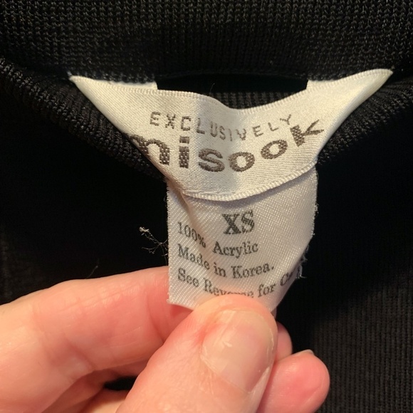 Exclusively Misook Straight Acrylic Knit Skirt in Black XS - Picture 4 of 5